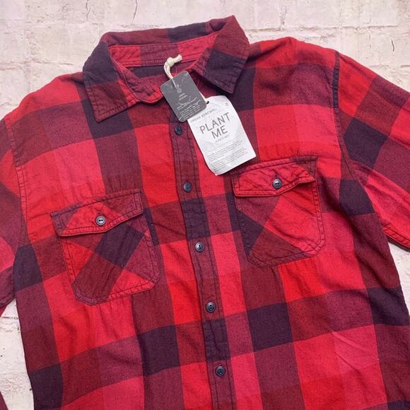 Urban Renewal Recycled Flannel in Red - Picture 2 of 8